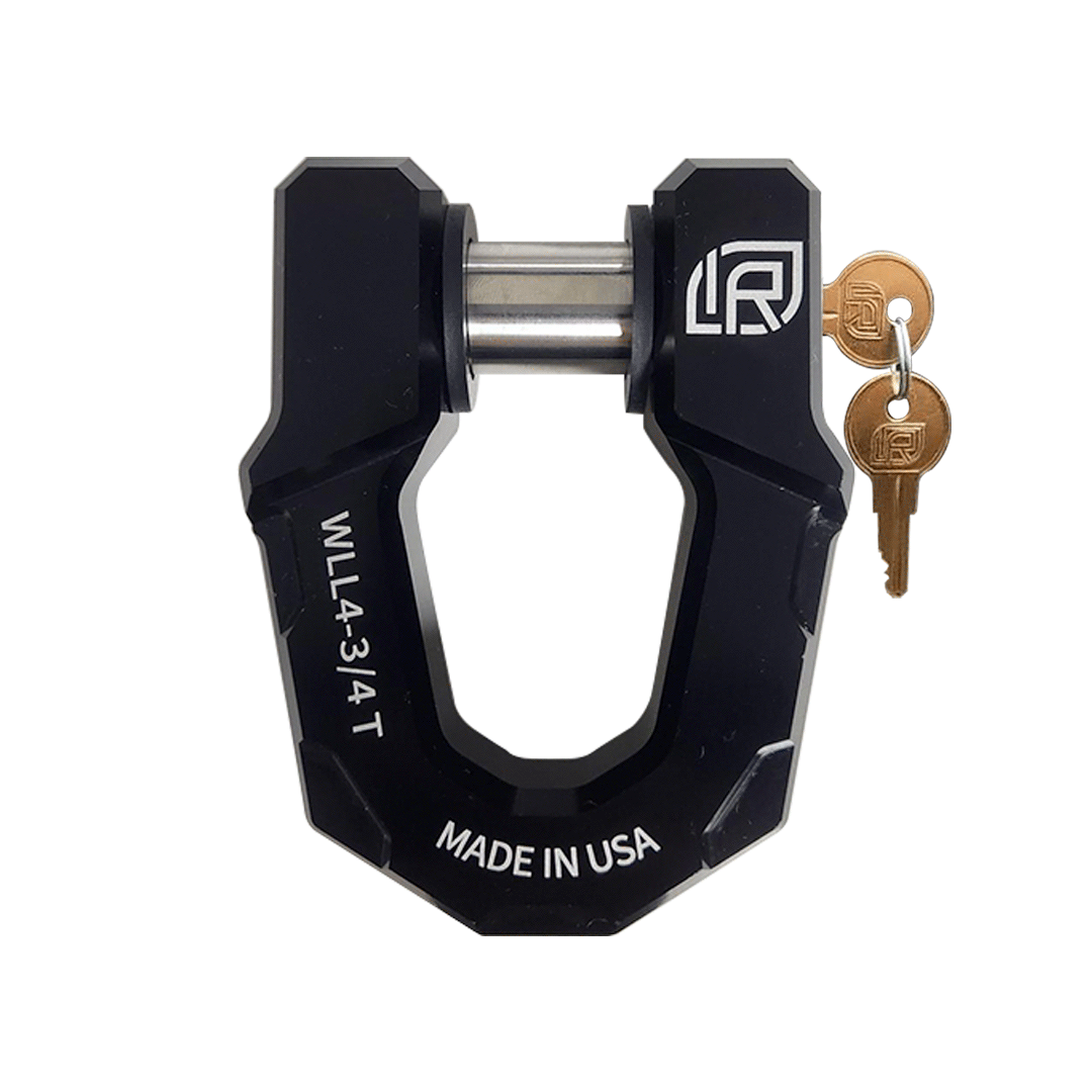 71014 | Single Pack With Lock, Redeemer Locking D-Ring Shackle, Black Anodized Aluminum, For Heavy-Duty Off-Road Vehicle Reco