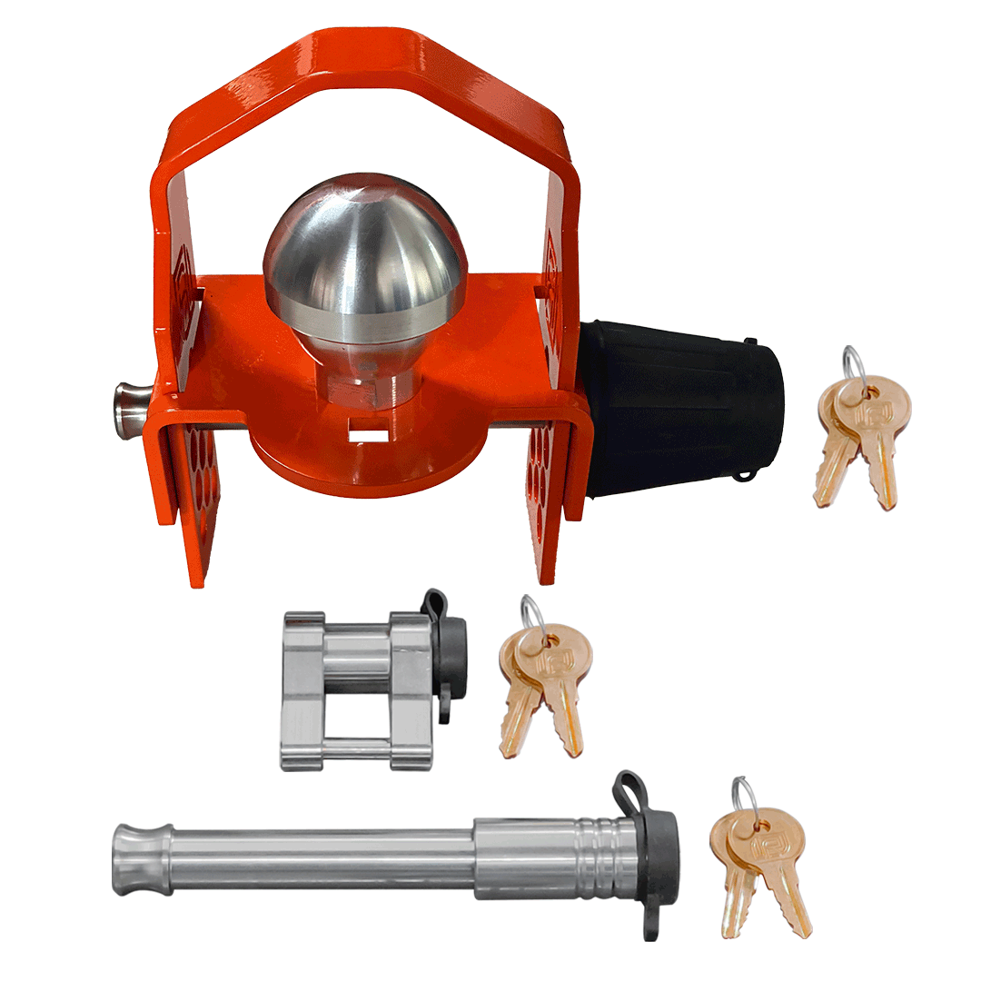 61633 | 3 Pack Mixed, Keyed Alike, Locks For Hook, Thumb, Trigger, & Yoke Trailer Couplers w/ Protector, Latch, & 2" or 2.5” 