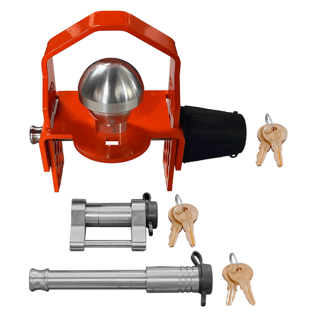 61634 | 3 Pack Mixed, Keyed Alike, Trailer Coupler Lock With Lock Protector For Trailer Couplers With 1-7/8", 2", & 2-5/16" B