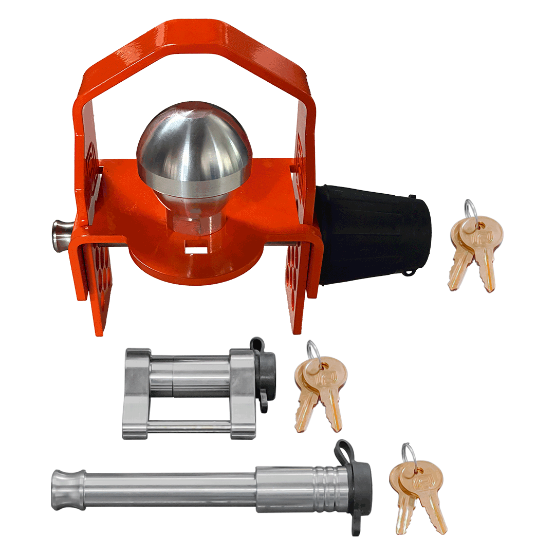 61634 | 3 Pack Mixed, Keyed Alike, Trailer Coupler Lock With Lock Protector For Trailer Couplers With 1-7/8", 2", & 2-5/16" B