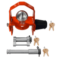 61635 | 3 Pack Mixed, Keyed Alike, Trailer Coupler Lock With Lock Protector For Trailer Couplers With 1-7/8", 2", & 2-5/16" B