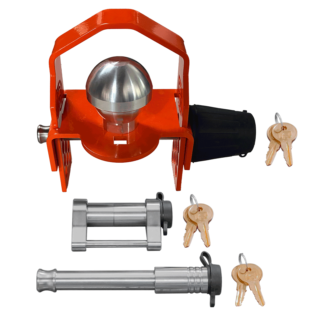 61635 | 3 Pack Mixed, Keyed Alike, Trailer Coupler Lock With Lock Protector For Trailer Couplers With 1-7/8", 2", & 2-5/16" B