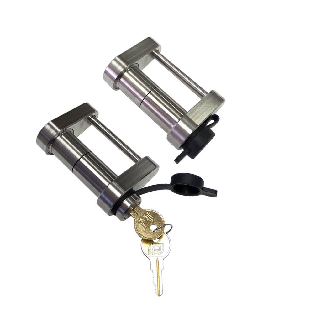 61467 | 2 Pack, Keyed Alike, Trailer Latch Locks For Up To 2-1/8" Wide Trailer Coupler Latch - (3/4" Depth)