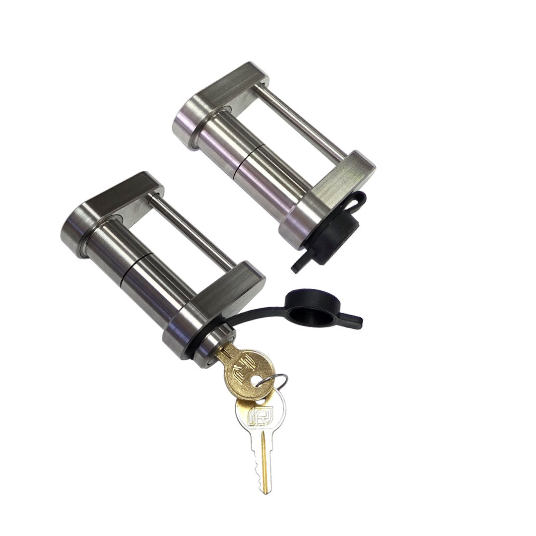 61467 | 2 Pack, Keyed Alike, Trailer Latch Locks For Up To 2-1/8" Wide Trailer Coupler Latch - (3/4" Depth)