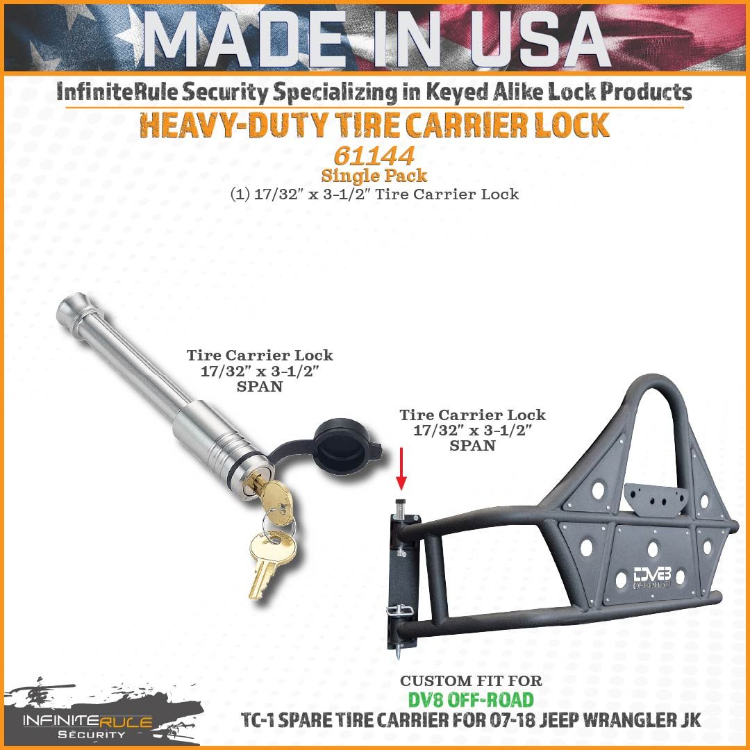 61144 | Spare Tire Carrier Lock For DV8 Off-Road TC-1 Tire Carrier