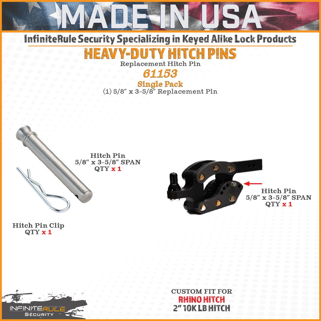 61153 | Hitch Pin For Rhino Hitch 2.0" 10K LB Hitch
