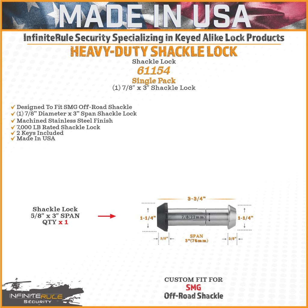 61154 | Shackle Lock For SMG Shackle - DOES NOT FIT OTHER STYLE HOOKS & SHACKLES