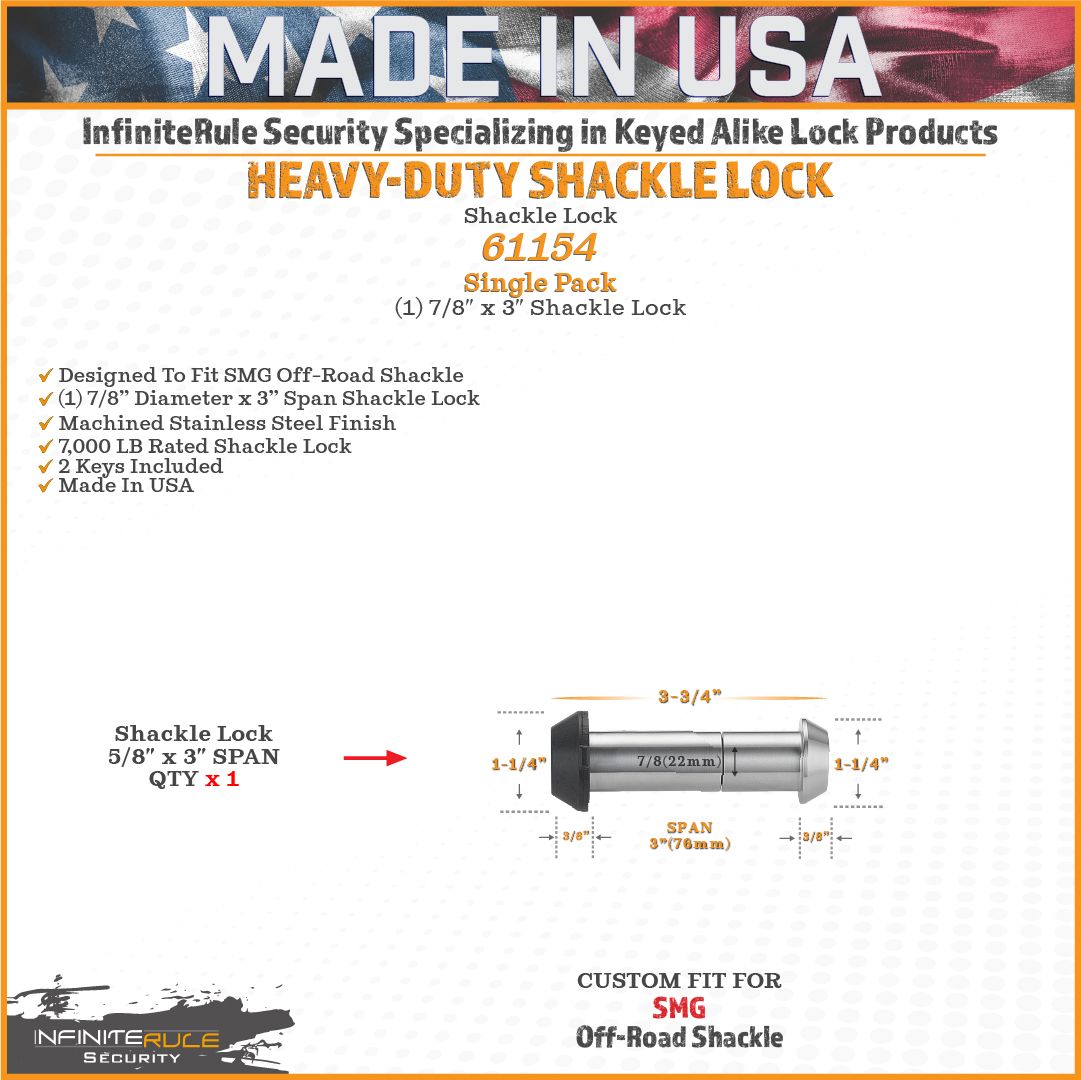61154 | Shackle Lock For SMG Shackle - DOES NOT FIT OTHER STYLE HOOKS & SHACKLES