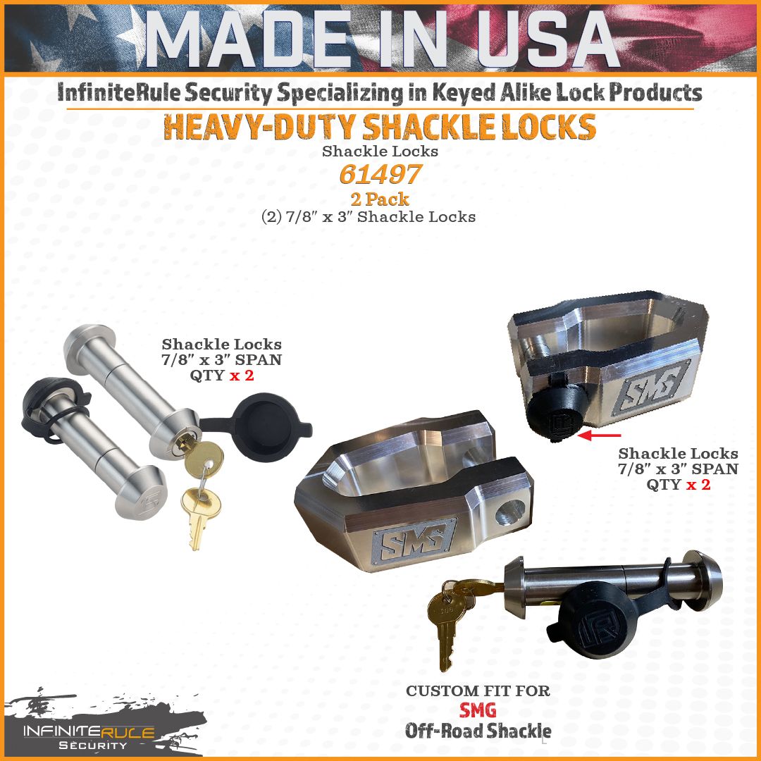61497 | 2 Pack, Keyed Alike, Shackle Lock For SMG Shackle - DOES NOT FIT OTHER STYLE HOOKS & SHACKLES