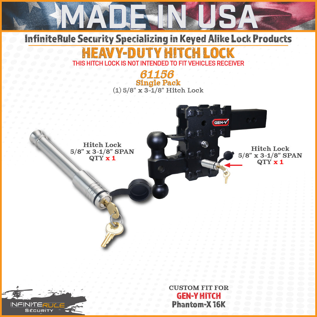 61156 | Hitch Lock For Gen-Y Hitch Phantom-X 16K & Phantom Flip & Tow Hitches - Fits Adjustable Ball Mount Only - DOES NOT FI