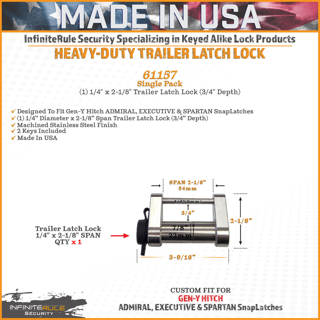 61157 | Trailer Latch Lock For Gen-Y Hitch ADMIRAL, EXECUTIVE, SPARTAN & VIKING SnapLatches