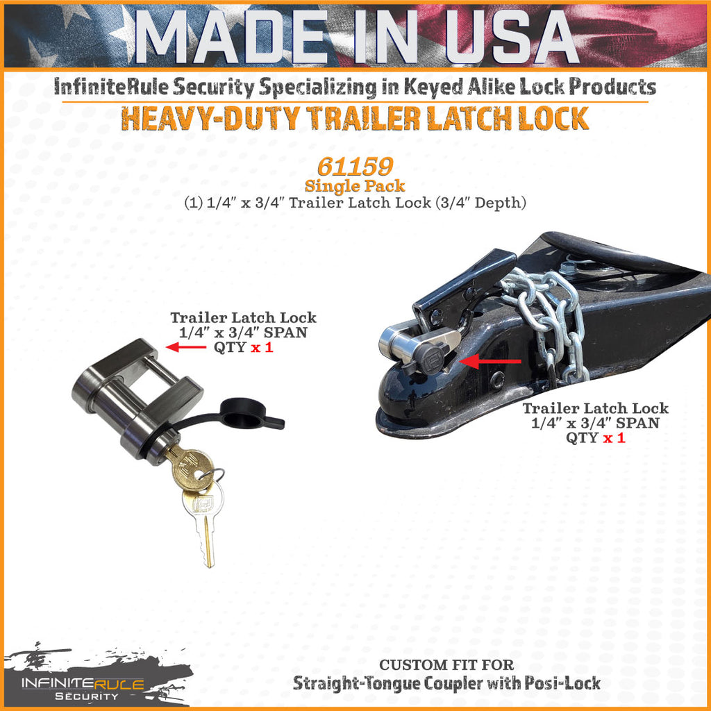 61159 | Trailer Latch Lock For Straight-Tongue Coupler with Posi-Lock