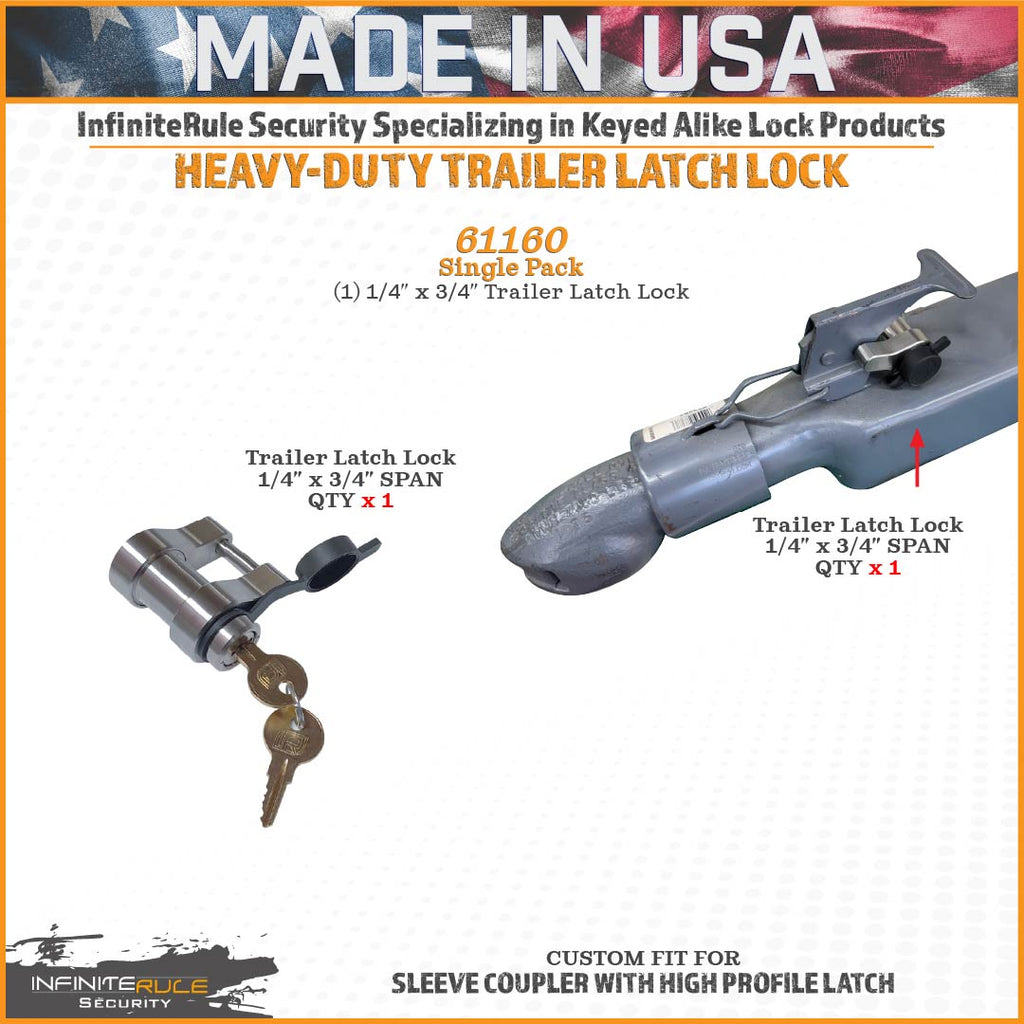 61160 | Trailer Latch Lock For Sleeve Coupler w/ High Profile Latch