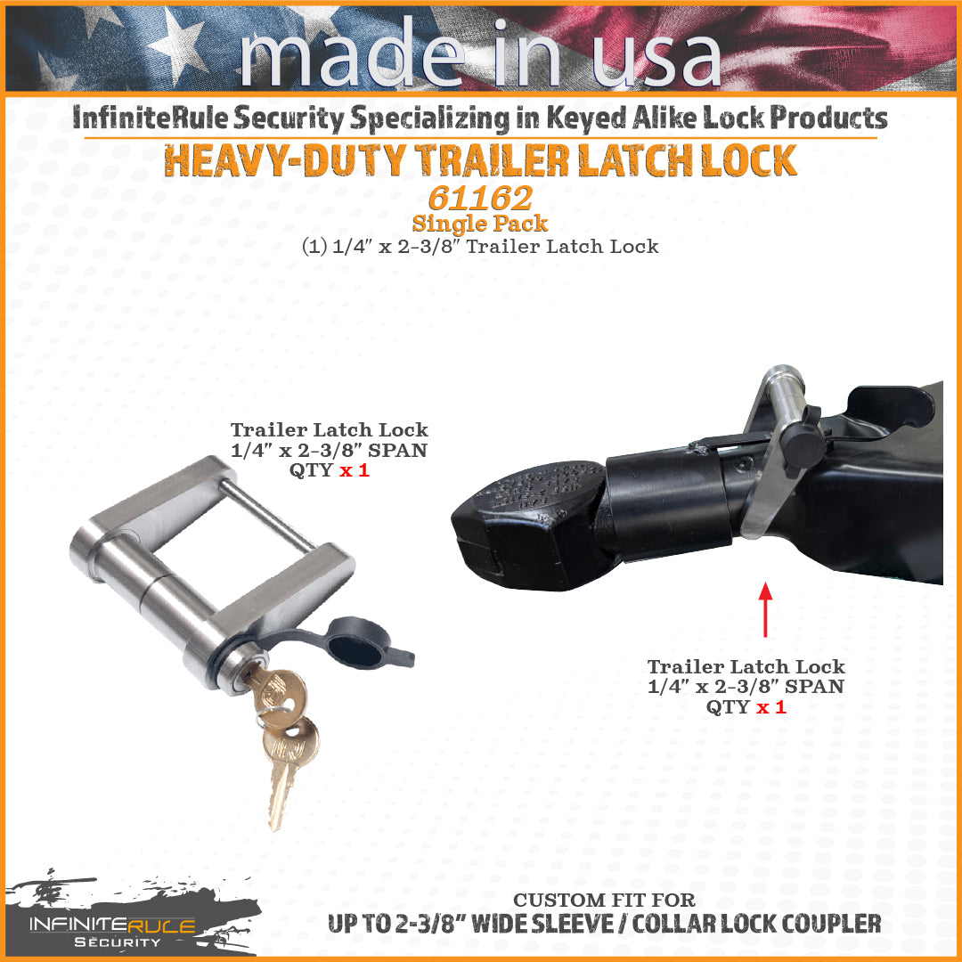 61162 | Trailer Latch Lock For Bulldog Style Coupler W/ Low Profile Latch - Fits Sleeve & Collar Lock