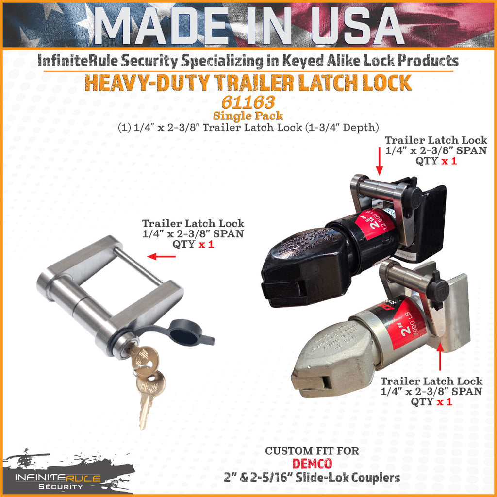 61163 | Trailer Latch Lock For DEMCO 2″ & 2-5/16″ Slide-Lok Couplers