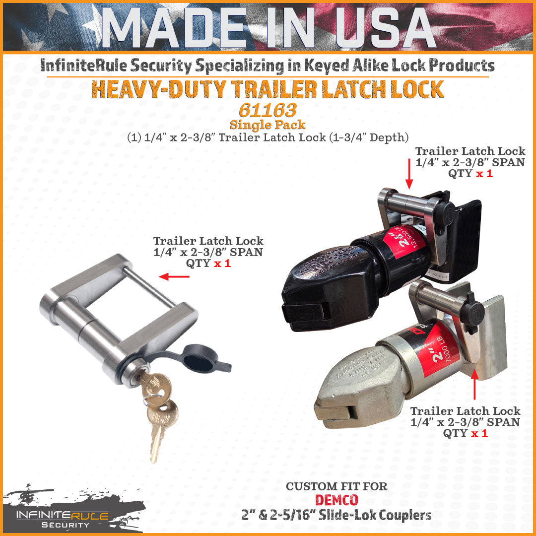 61163 | Trailer Latch Lock For DEMCO 2″ & 2-5/16″ Slide-Lok Couplers