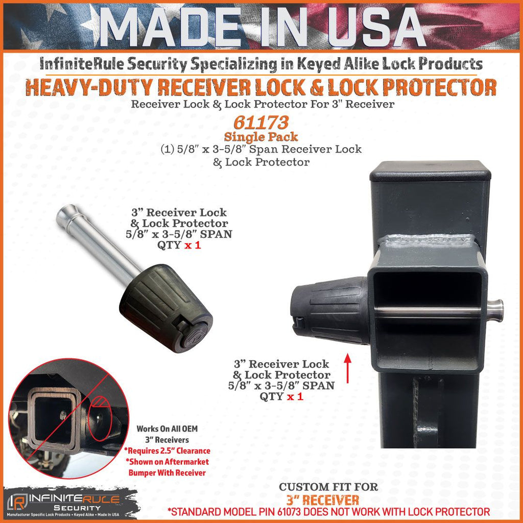 61173 | Receiver Lock and Lock Protector For 3.0" Receiver