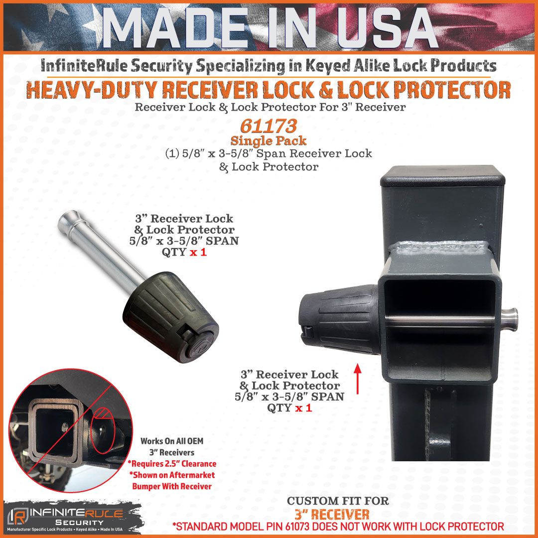 61173 | Receiver Lock and Lock Protector For 3.0" Receiver