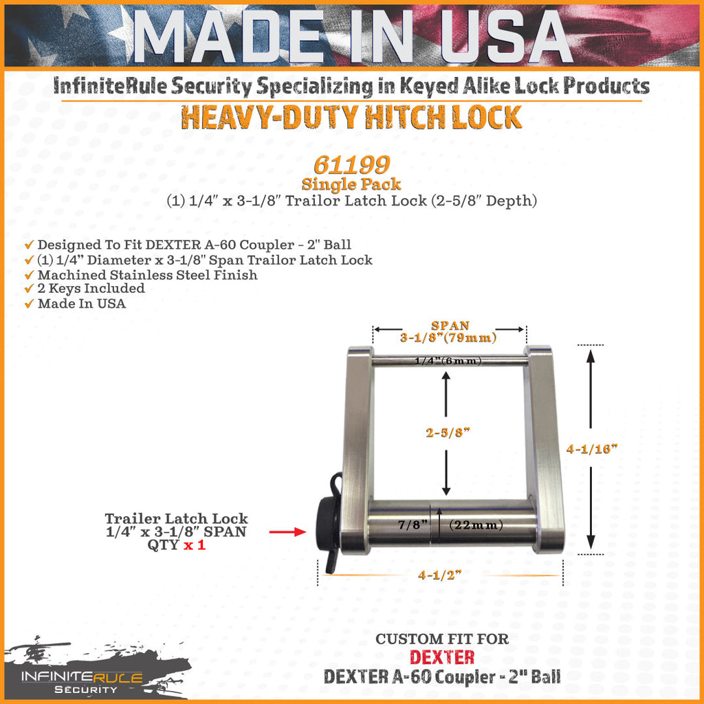 61199 | Trailer Latch Lock For DEXTER A-60 Coupler - 2" Ball