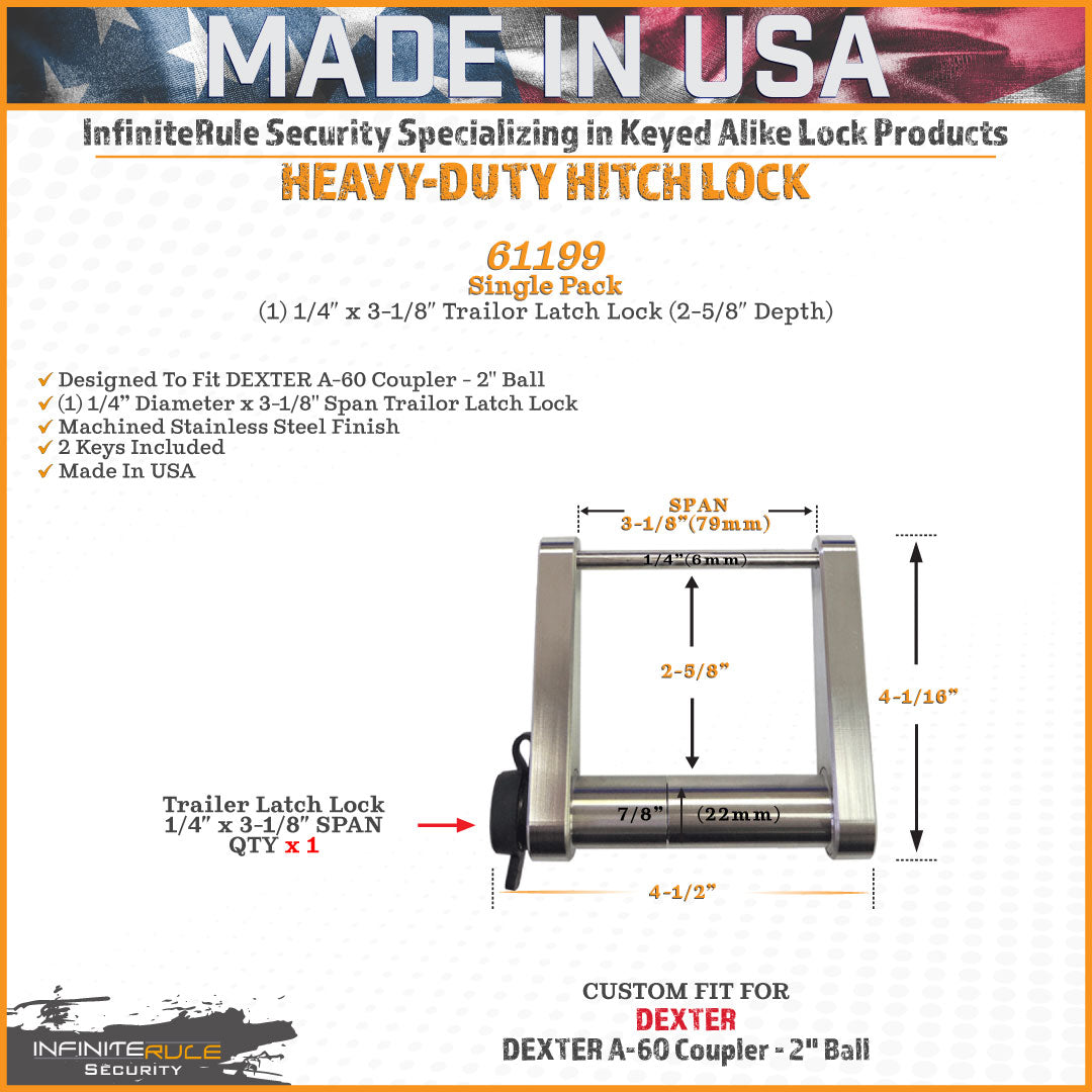 61199 | Trailer Latch Lock For DEXTER A-60 Coupler - 2" Ball