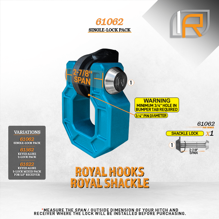 61062 | Shackle-Hook Lock For Royal Hooks Royal Shackle & Show Hook - DOES NOT FIT OTHER STYLE HOOKS & SHACKLES