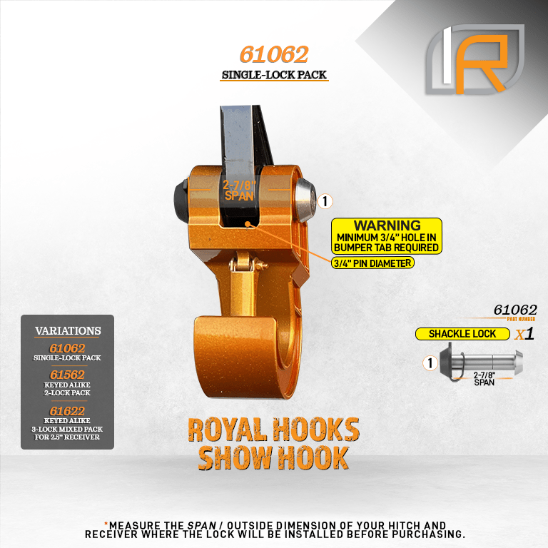61062 | Shackle-Hook Lock For Royal Hooks Royal Shackle & Show Hook - DOES NOT FIT OTHER STYLE HOOKS & SHACKLES