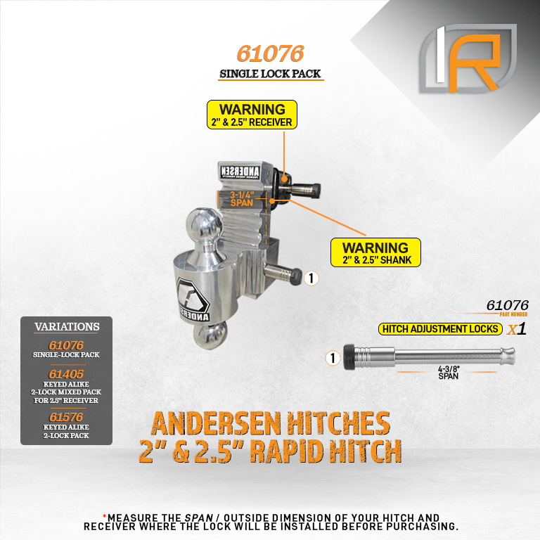 61076 | Hitch Lock For Andersen Rapid Drop Hitch - Fits Adjustable Ball Mount Only - DOES NOT FIT Vehicle Receiver