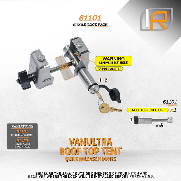 61103 | Roof Rack Tent Lock For Vanultra Roof Top Tent Quick Release Mounts