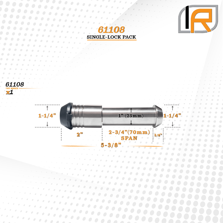 61108 | Tow Bar Lock For Blue Ox Aftermarket Bumper Tow Bar Adapter Kit - Fits Standard 1" Shackle Mount