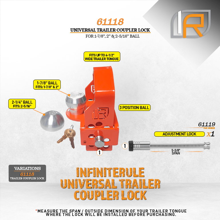 61118 | Trailer Coupler Lock With Protector For Trailer Couplers With 1-7/8", 2.0" & 2-5/16" Balls