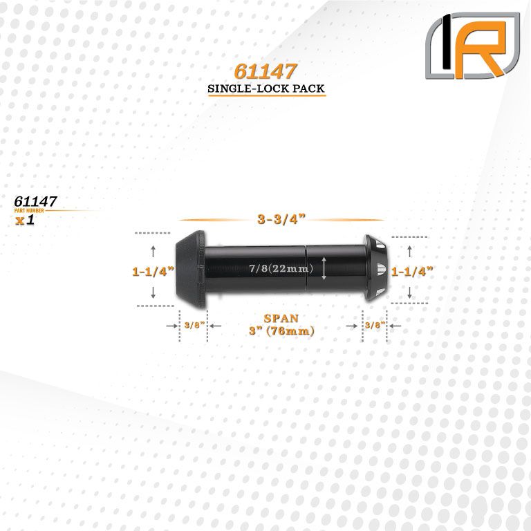 61147 | Shackle Lock For Road Armor Identity Shackle - Black Anodized Aluminum - DOES NOT FIT OTHER STYLE HOOKS & SHACKLES