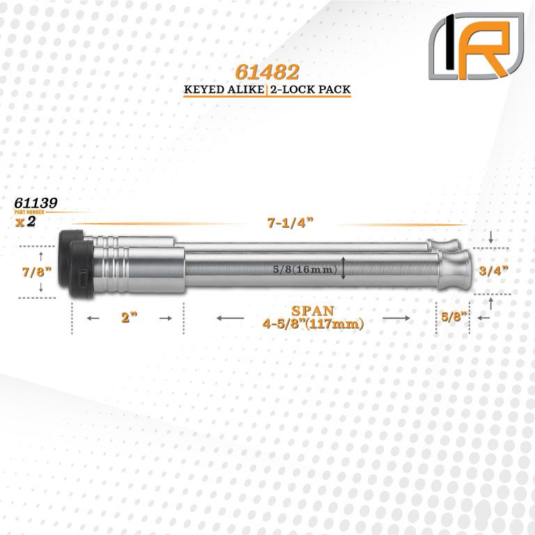 61482 | 2 Pack, Keyed Alike, Hitch Locks For Fastway SSBM 2.0" Solid Steel Ball Mount Hitch - Fits Adjustable Ball Mount Only