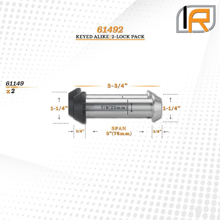 61492 | 2 Pack, Keyed Alike, Shackle-Hook Locks For P3 Billet Hook & Shackle - DOES NOT FIT OTHER STYLE HOOKS & SHACKLES