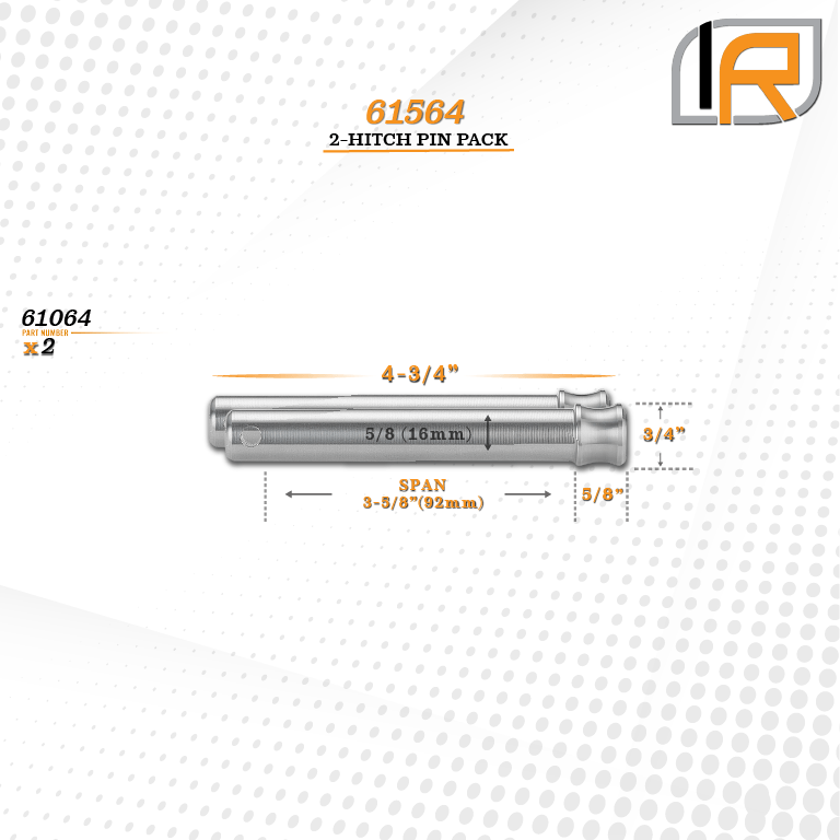 61564 | 2 Pack Receiver Pins For 2.0" & 2.5" Receiver - Clas III, IV, V
