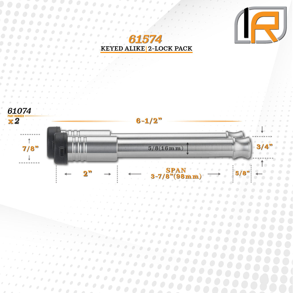 61574 | 2 Pack, Keyed Alike, Hitch Locks For BulletProof 2.0", 2.5", & 3.0" Drop Hitch - Fits Adjustable Ball Mount Only - DO