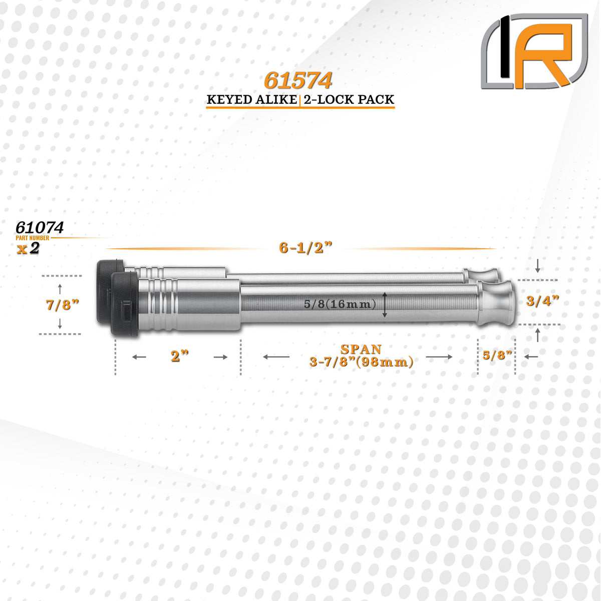 61574 | 2 Pack, Keyed Alike, Hitch Locks For BulletProof 2.0", 2.5", & 3.0" Drop Hitch - Fits Adjustable Ball Mount Only - DO