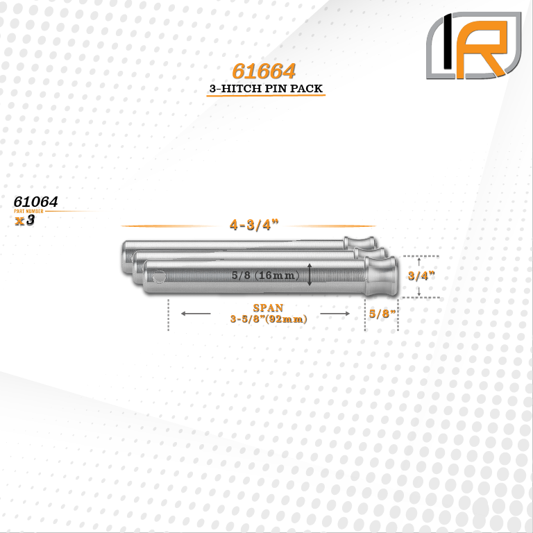 61664 | 3 Pack Receiver Pins For 2.0" & 2.5" Receiver - Clas III, IV, V