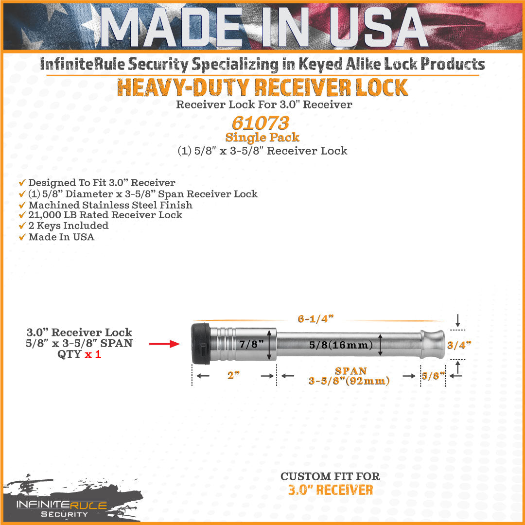 61073 | Receiver Lock For 3.0" Receiver