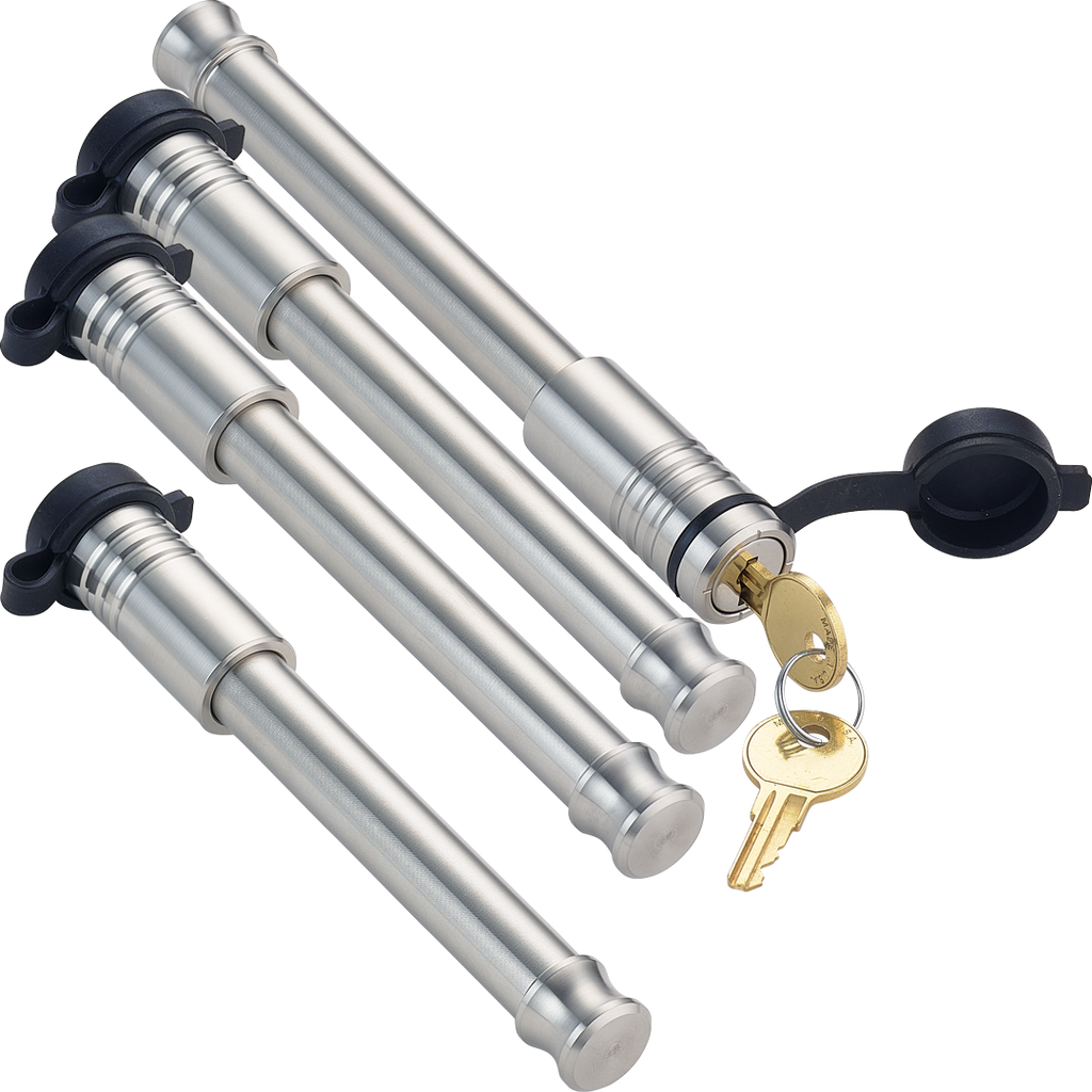 61776 | 4 Pack Mixed 3.0, Keyed Alike, Hitch Locks For B&W 2.0" & 2.5" Tow & Stow 10K LB & 18K LB - Includes Lock For 3.0" Re