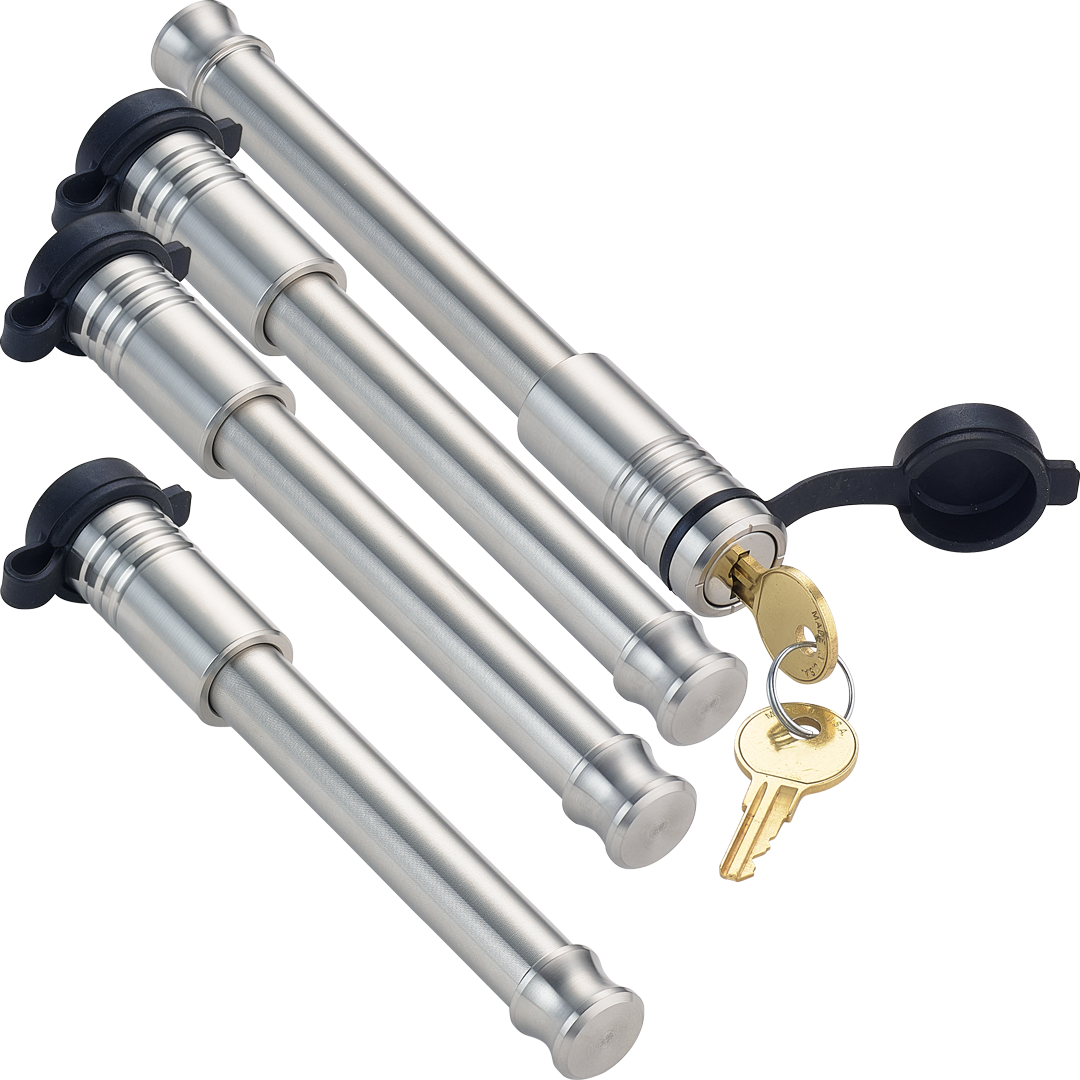 61776 | 4 Pack Mixed 3.0, Keyed Alike, Hitch Locks For B&W 2.0" & 2.5" Tow & Stow 10K LB & 18K LB - Includes Lock For 3.0" Re