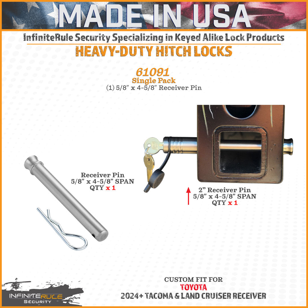61091 | Receiver Lock For 2024+ Toyota Tacoma & Land Cruiser