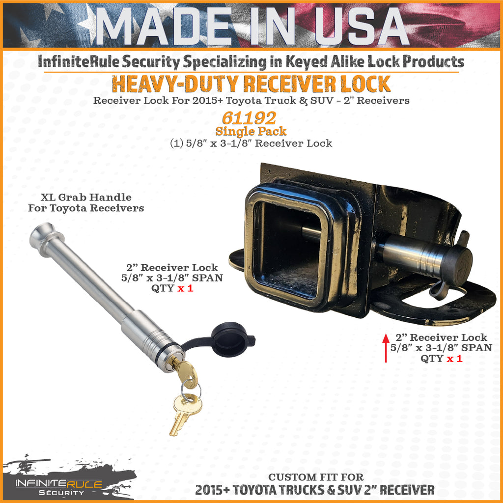 61192 | Receiver Lock For 2015+ Toyota Truck & SUV - 2" Receivers
