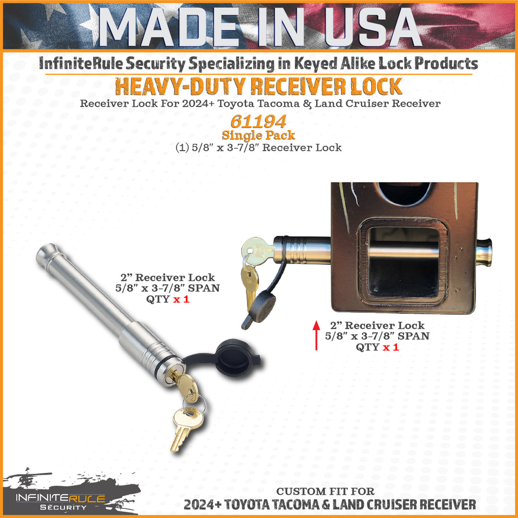 61194 | Receiver Lock For 2024+ Toyota Tacoma & Land Cruiser