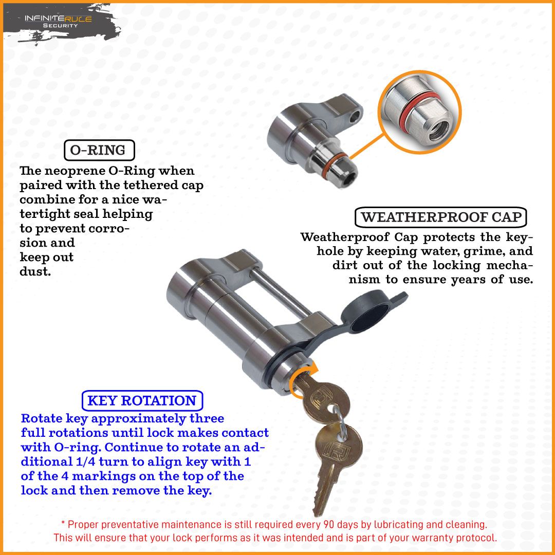 61160 | Trailer Latch Lock For Sleeve Coupler w/ High Profile Latch