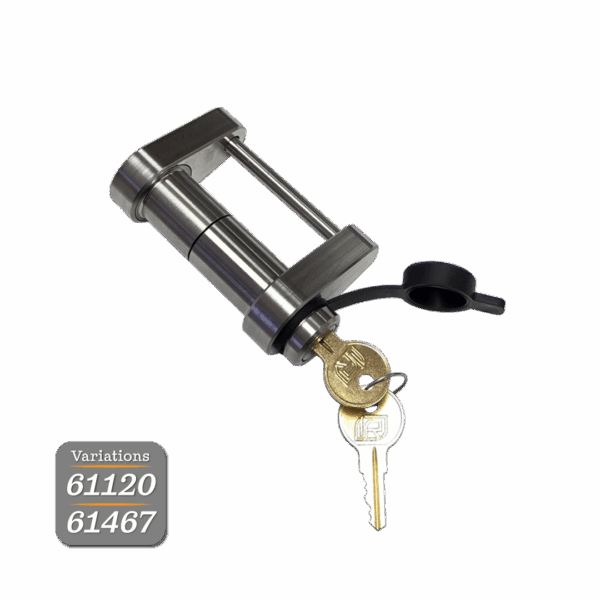 Trailer Latch Lock For Up To 2-1/8" Wide Trailer Coupler Latch - (3/4" Depth)